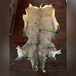 Natural Brown Animal Hide Rug Mule Deer